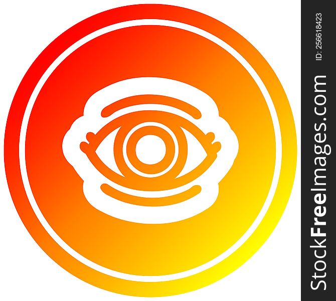 Staring Eye Circular In Hot Gradient Spectrum