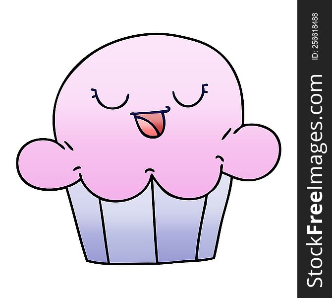 Quirky Gradient Shaded Cartoon Happy Cake