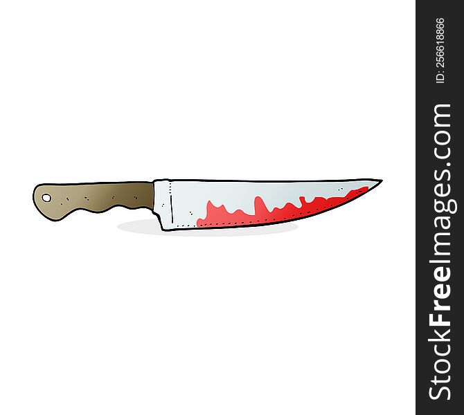 cartoon bloody kitchen knife