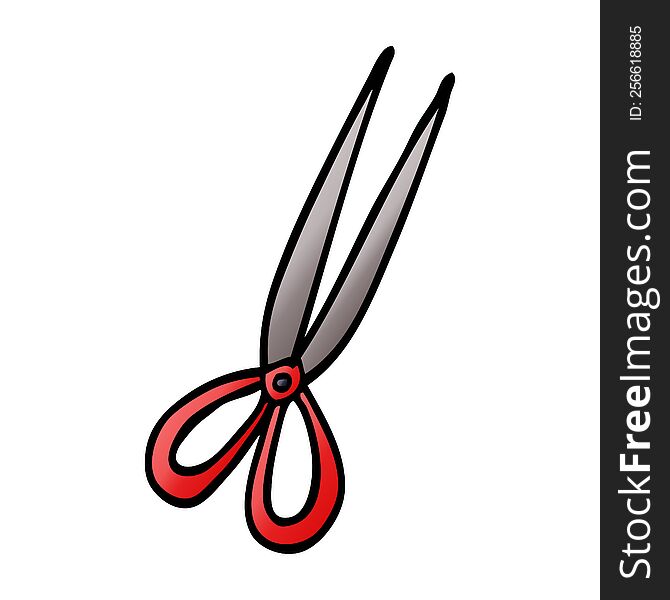 Cartoon Doodle Open Scissors