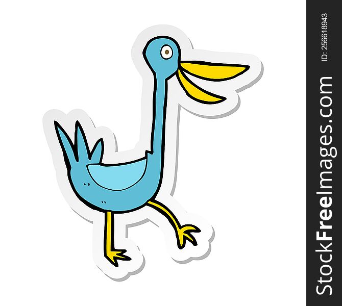sticker of a funny cartoon duck