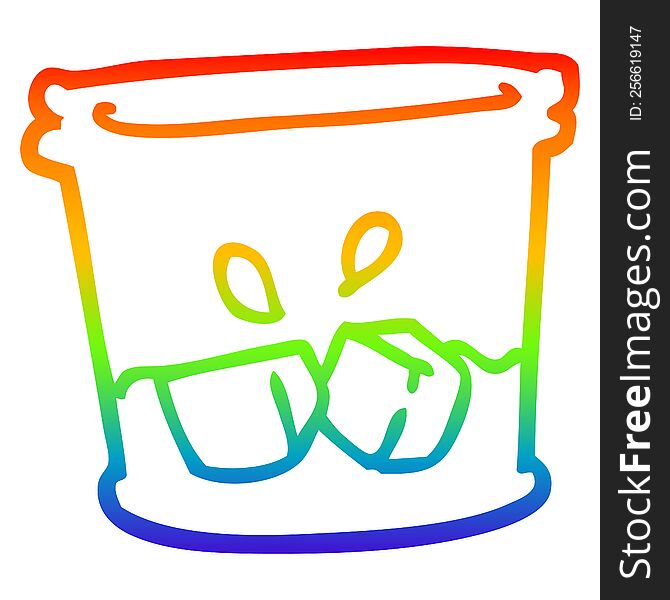 rainbow gradient line drawing of a cartoon drink in tumbler