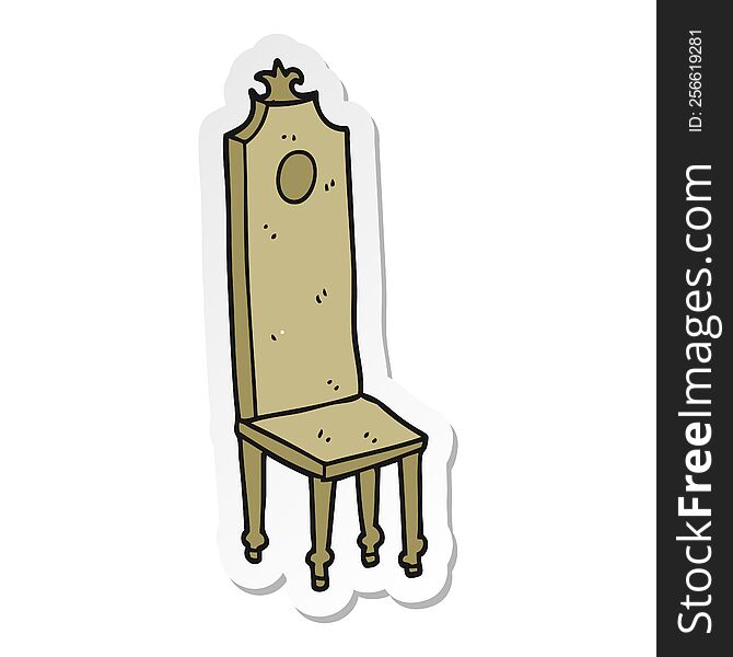 Sticker Of A Cartoon Fancy Chair