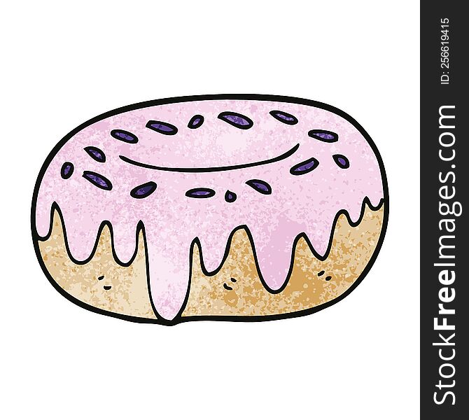 cartoon doodle donut with sprinkles