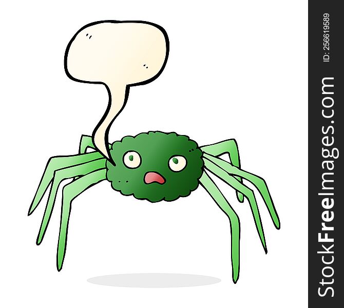 cartoon spider with speech bubble
