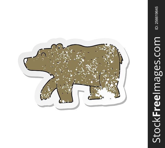 retro distressed sticker of a cartoon bear