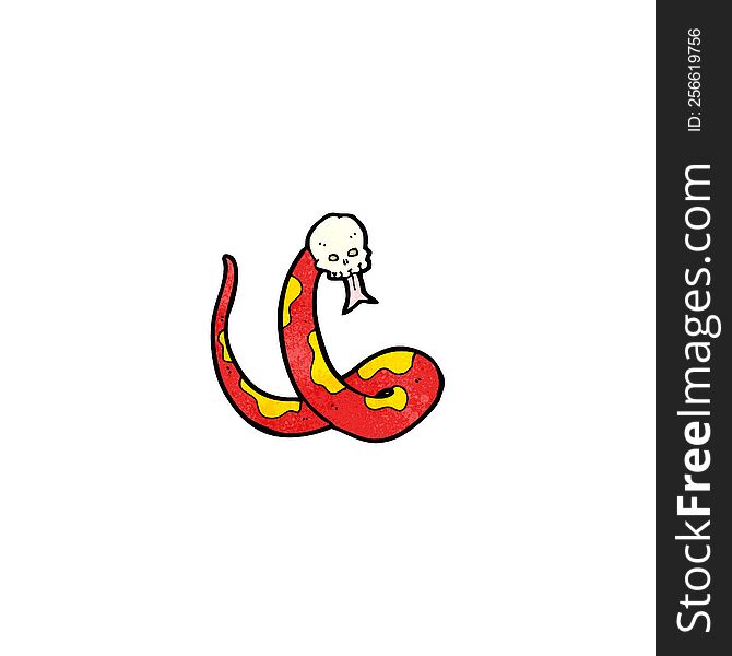 Spooky Snake And Skull Cartoon