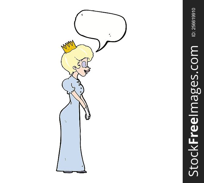 cartoon princess with speech bubble