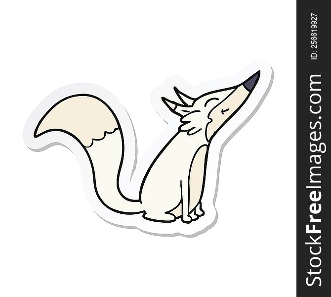sticker of a cartoon arctic fox