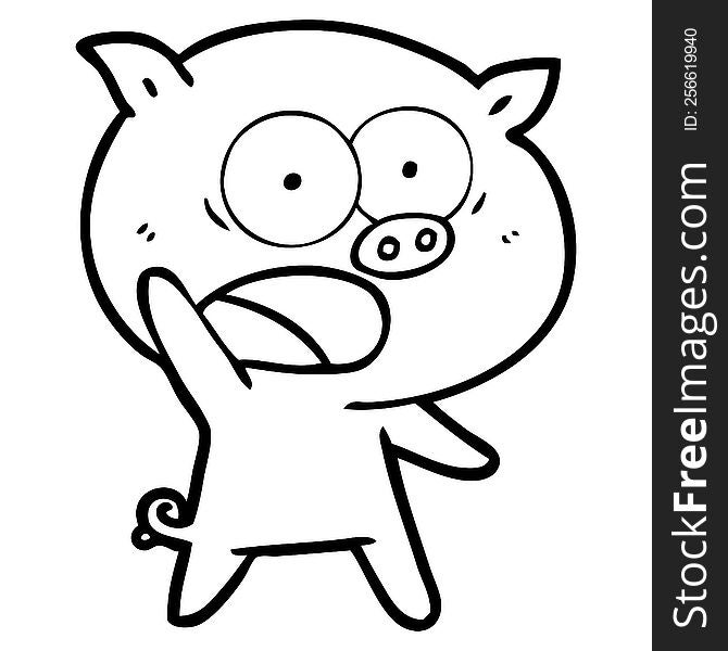 cartoon pig shouting. cartoon pig shouting