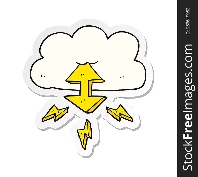 Sticker Of A Cartoon Digital Cloud