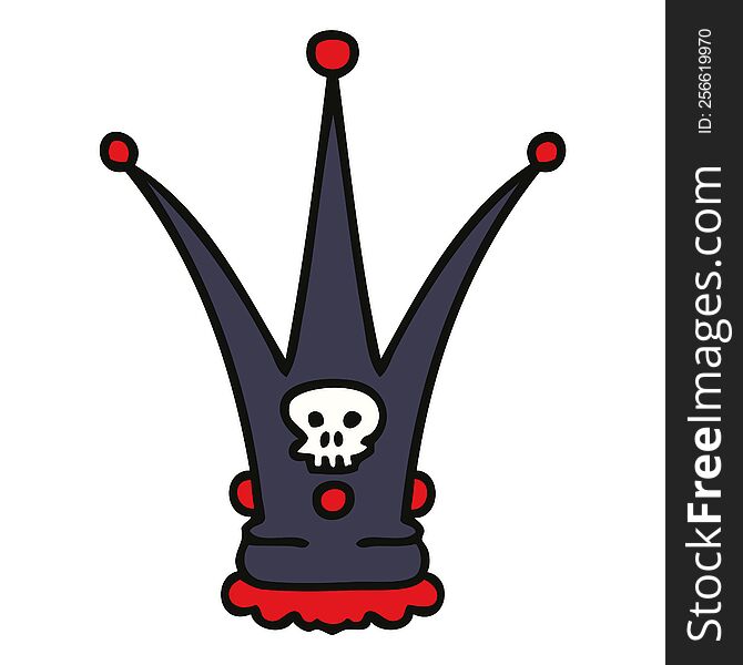 hand drawn quirky cartoon death crown. hand drawn quirky cartoon death crown