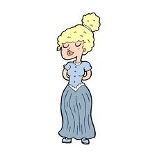 Cartoon Pretty Victorian Woman Stock Photo