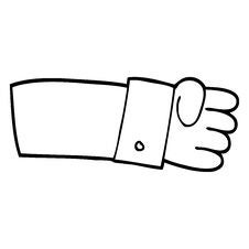 Free Black And White Cartoon Judo Chop Shirt Arm Stock Image - 256621071