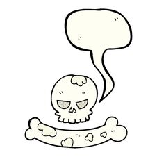 Comic Book Speech Bubble Cartoon Skull And Bone Symbol Royalty Free Stock Photography