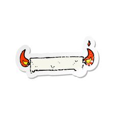 Retro Distressed Sticker Of A Burning The Candle At Both Ends Royalty Free Stock Photos