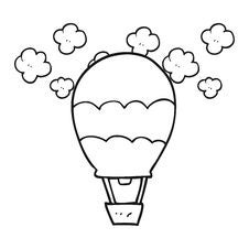 Black And White Cartoon Hot Air Balloon Stock Photography Black And White Cartoon Hot Air Balloon Stock Photography