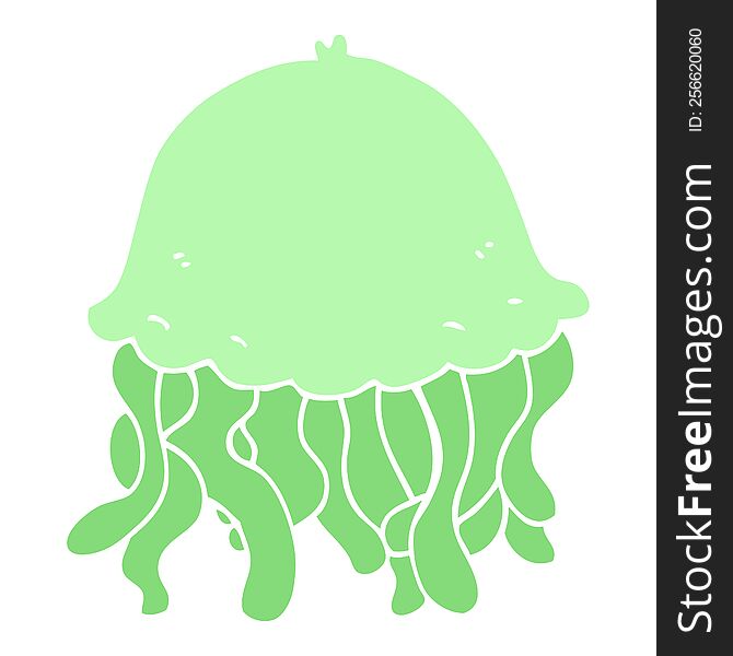 flat color style cartoon jellyfish