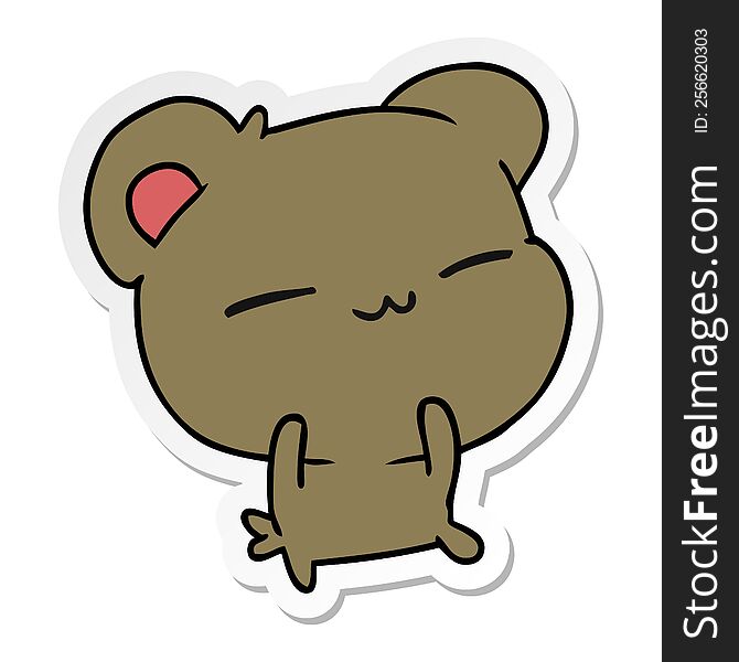 Sticker Cartoon Of A Cute Bear