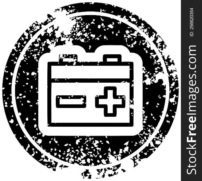 industrial battery distressed icon symbol