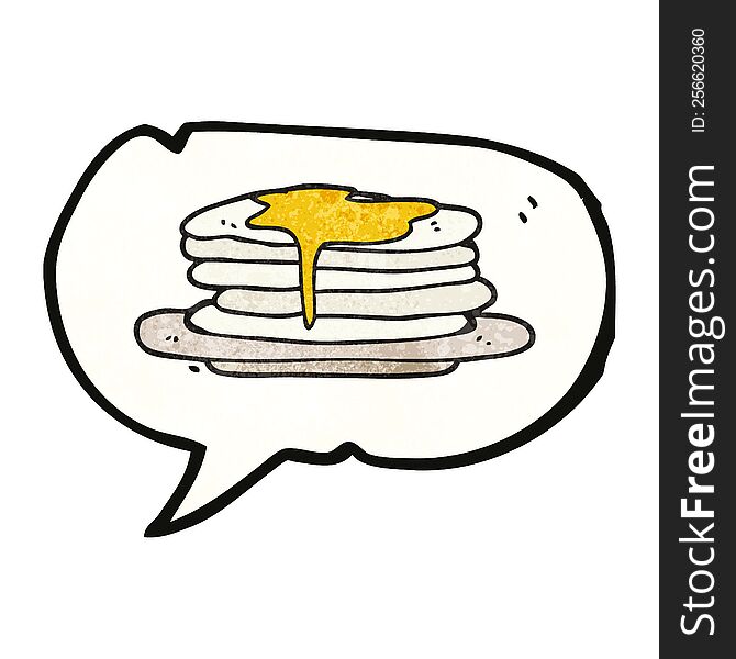 Speech Bubble Textured Cartoon Stack Of Pancakes
