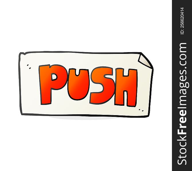 Cartoon Push Door Sign