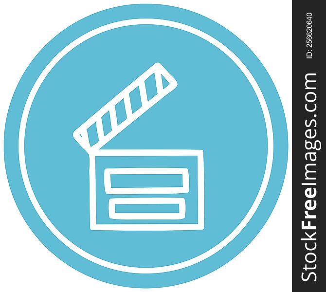 movie clapper board circular icon