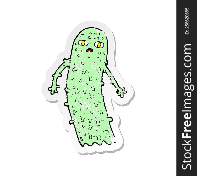 Retro Distressed Sticker Of A Cartoon Spooky Ghost