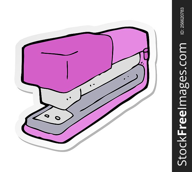 sticker of a cartoon office stapler