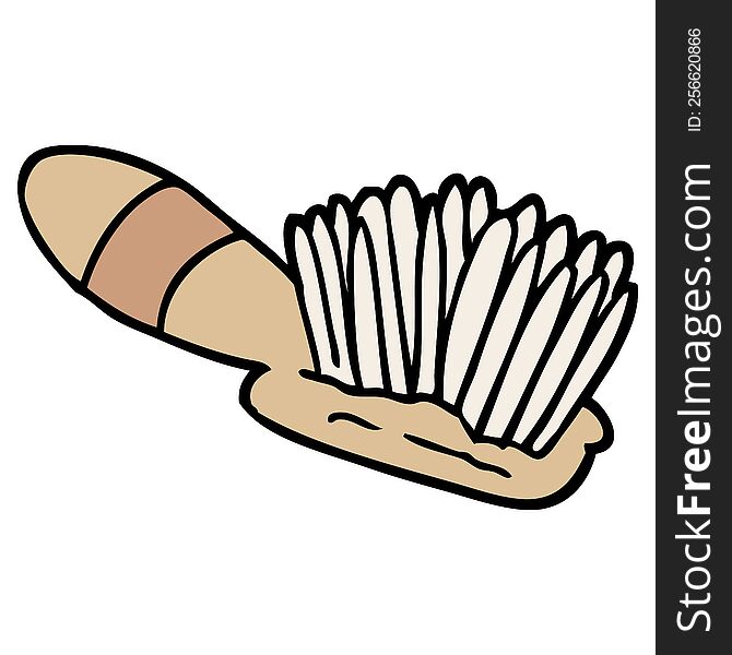 Hand Drawn Doodle Style Cartoon Hair Brush