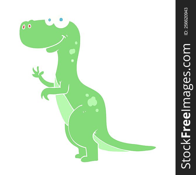 Flat Color Illustration Of A Cartoon Dinosaur