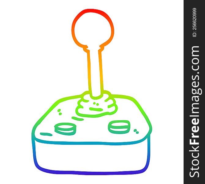 Rainbow Gradient Line Drawing Cartoon Joystick