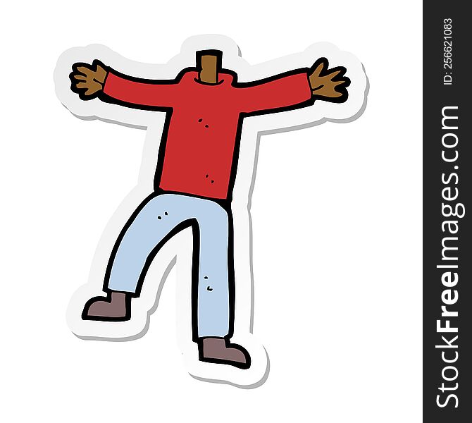 Sticker Of A Cartoon Male Gesturing Body
