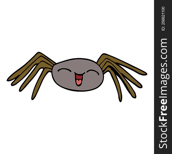 happy cartoon doodle spider
