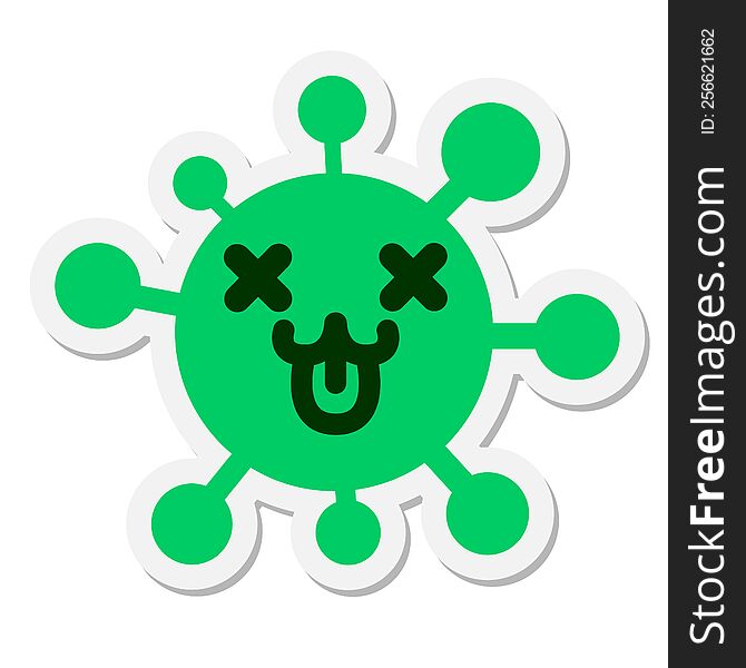 cute happy animal dead virus sticker