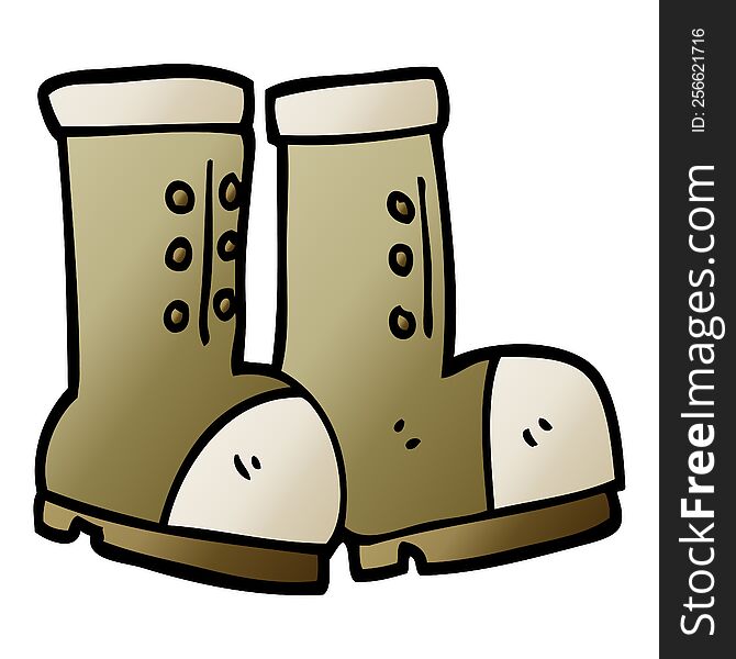 Vector Gradient Illustration Cartoon Work Boots