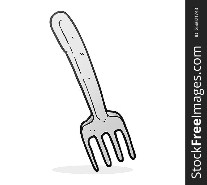freehand drawn cartoon fork