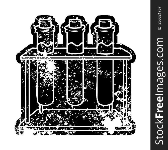 Grunge Icon Drawing Of A Science Test Tube
