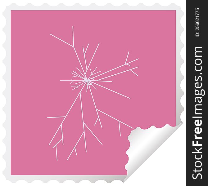 cracked screen graphic square sticker stamp. cracked screen graphic square sticker stamp