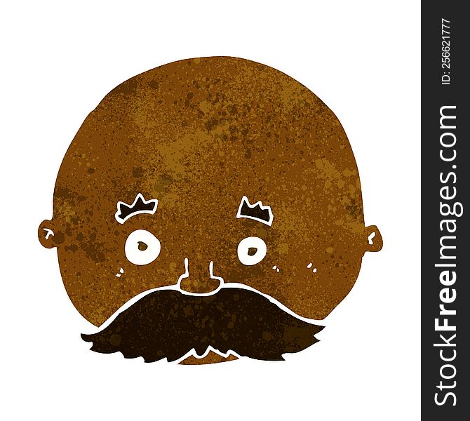 Cartoon Bald Man With Mustache
