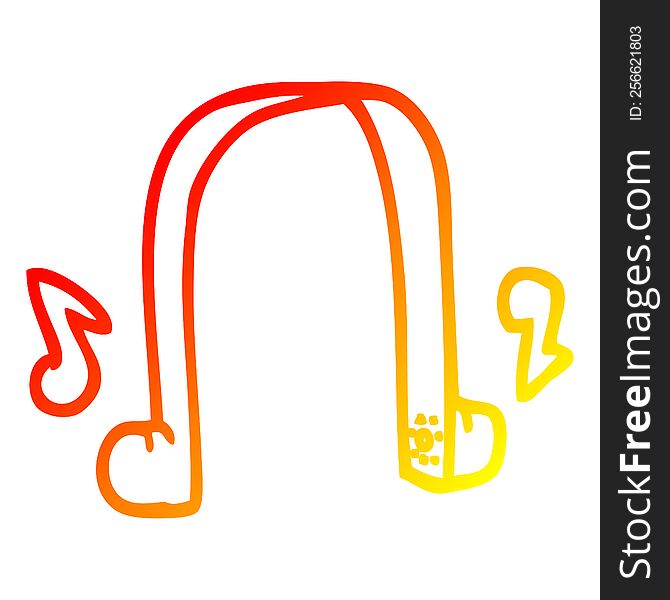 Warm Gradient Line Drawing Cartoon Modern Headphones