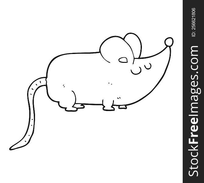 Cute Black And White Cartoon Mouse