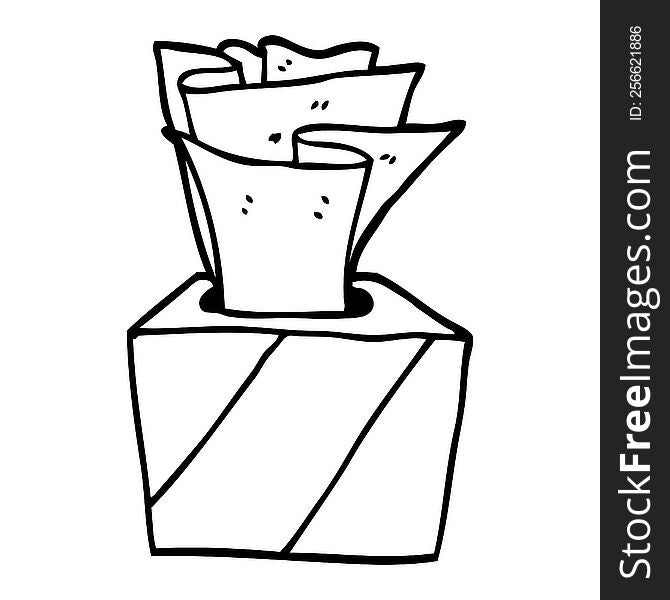 line drawing cartoon box of tissues