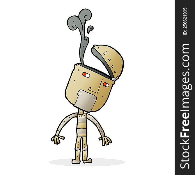 Cartoon Robot With Open Head
