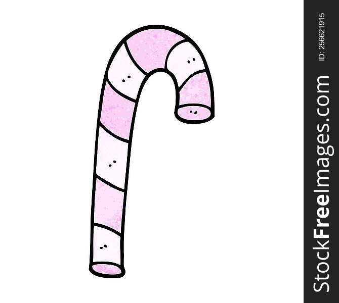 Cartoon Doodle Pink Candy Cane