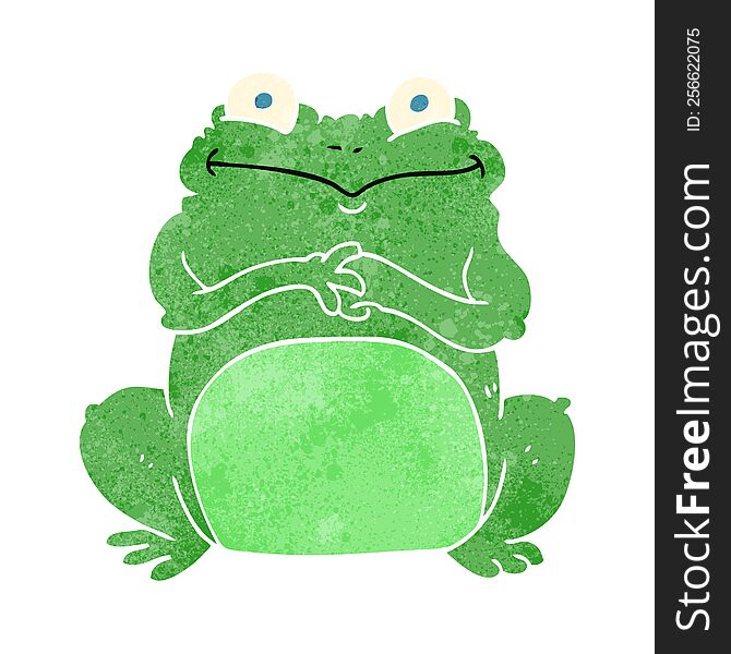 freehand retro cartoon funny frog