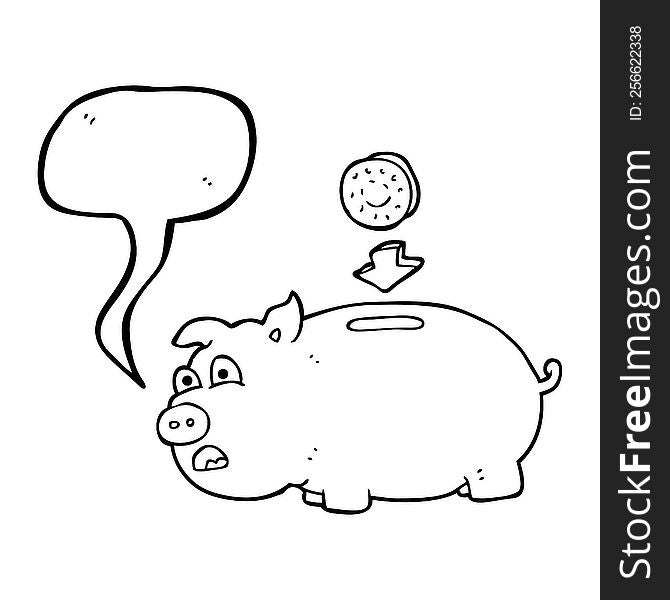 speech bubble cartoon piggy bank