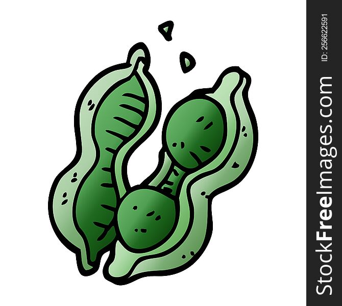 cartoon doodle peas in pod