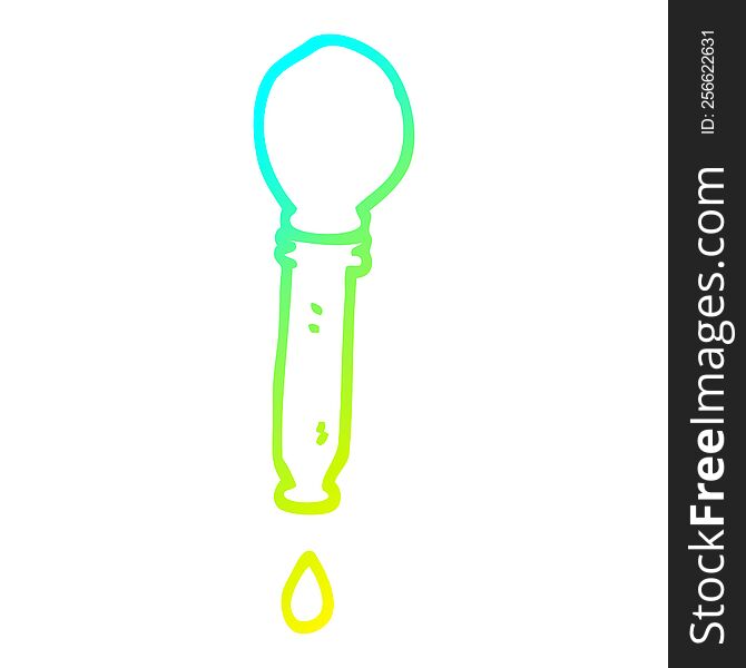 cold gradient line drawing cartoon dripping pipette