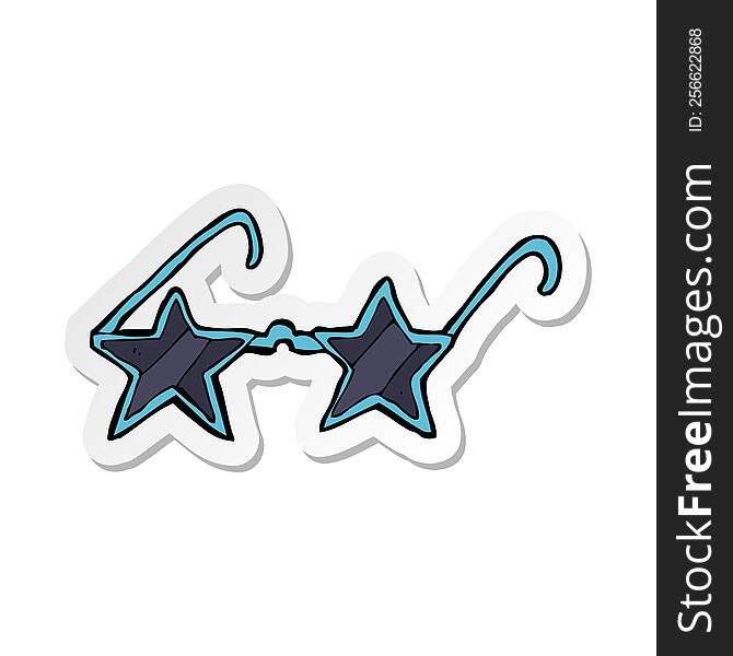 sticker of a cartoon star sunglasses
